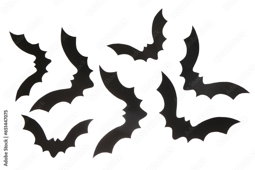 Paper bats for Halloween party on white background Paper bats for Halloween party on white background