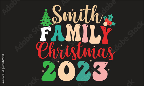 Photographie Smith Family Christmas 2023 Retro T-Shirt Design