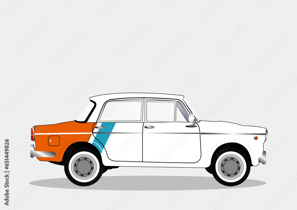 Vector illustration of modified classic 4 seater car.
