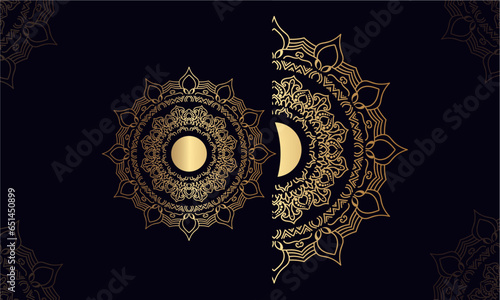luxury mandala with abstract background with golden arabesque pattern style.