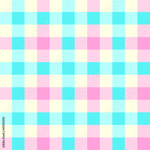 Cute pink fashion seamless pattern. Scottish tartan vichy plaid fabric print. Vector illustration.