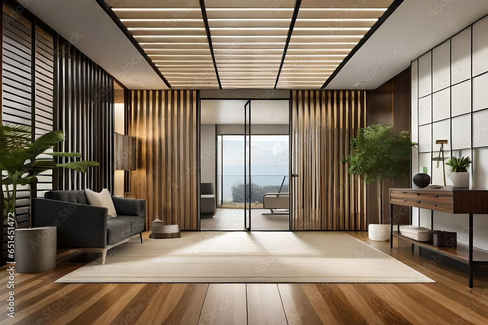 Fototapeta premium modern living room with floor