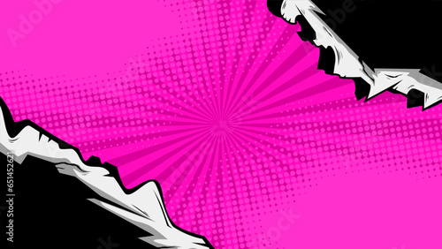 comic background with torn paper effect in the corners