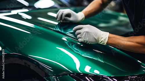 The process of wrapping a car with chameleon colored © UsamaR