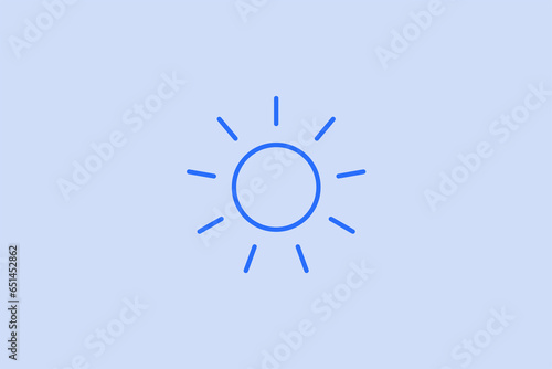 Geometric sun energy illustration in flat style design. Vector illustration. Duotone blue color.