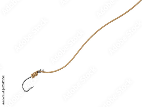 Scam concept. Fishing hook on the rope. 3d illustration