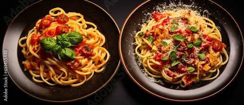 Three hot plates of italian pasta cooked recipes carrot