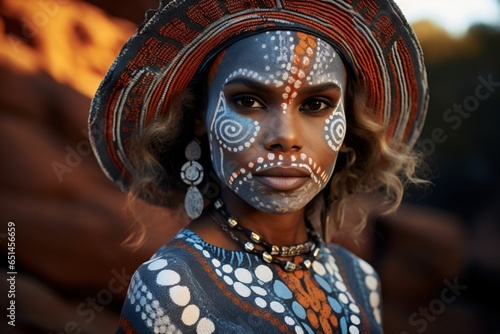 An african tribal woman with art on the face