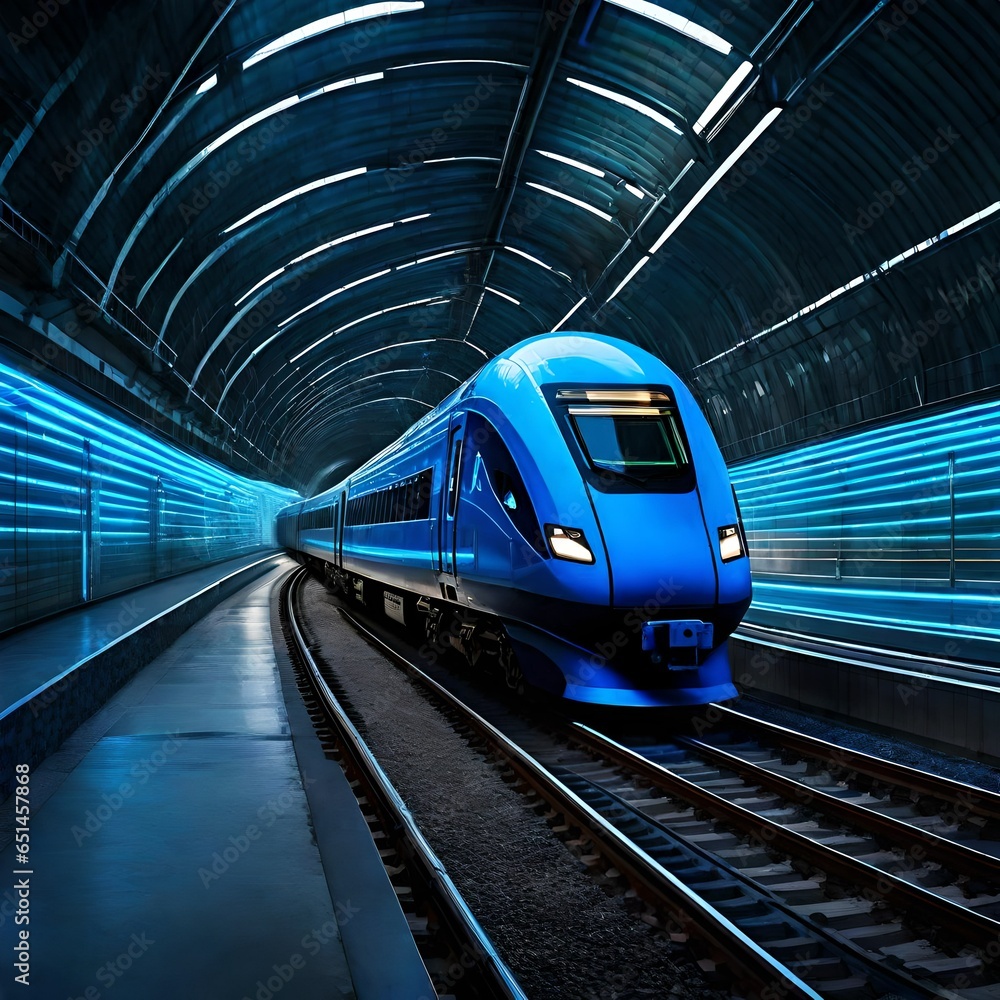 Naklejka premium train in motion blur