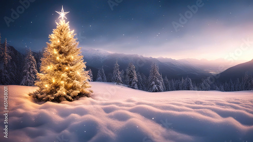 Christmas tree with beautif...
