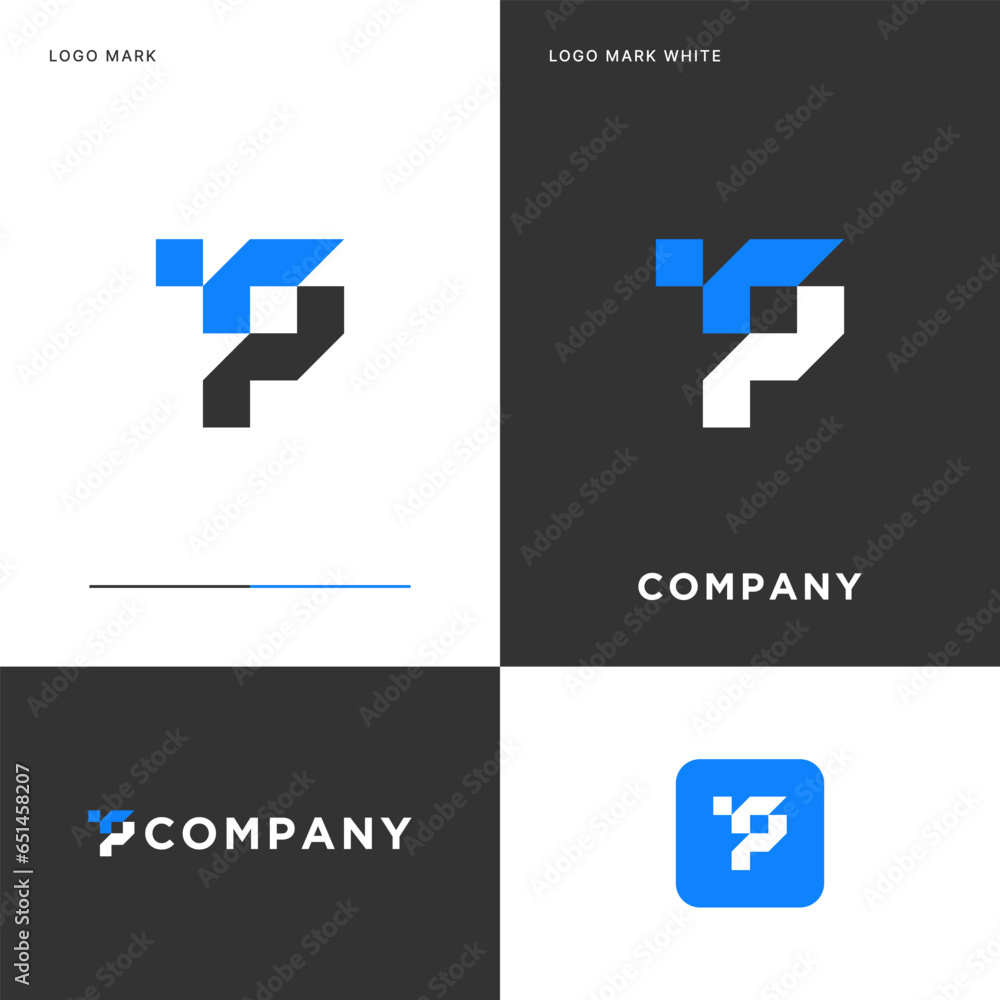 Obraz premium T P Logo Vector Icon Illustration Design