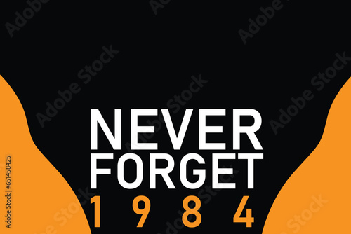sikhs freedom movement banner. Never forget 1984 typography banner with copy space.