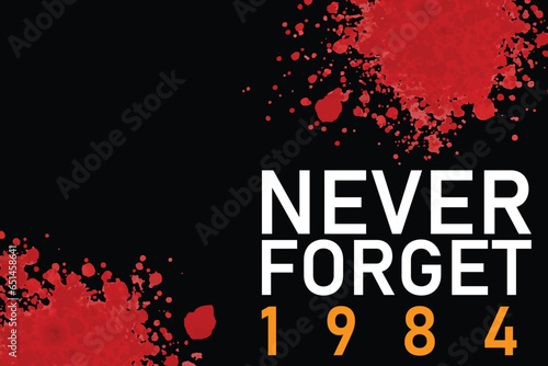 Never Forget 1984 Banner for Sikh freedom movement.