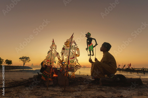 Traditional south of Thailand Shadow Puppet Show, Thailand