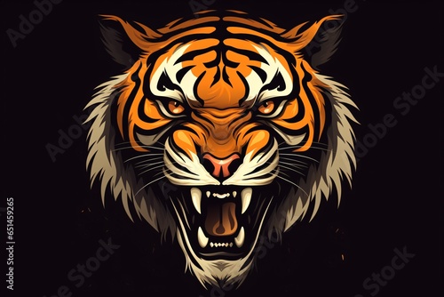 Sticker of an angry tiger face © Tarun