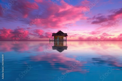 A picturesque hut on a tropical island © jambulart