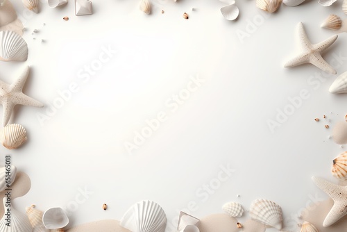 貝殻と砂のフレーム（3Dピクト） 