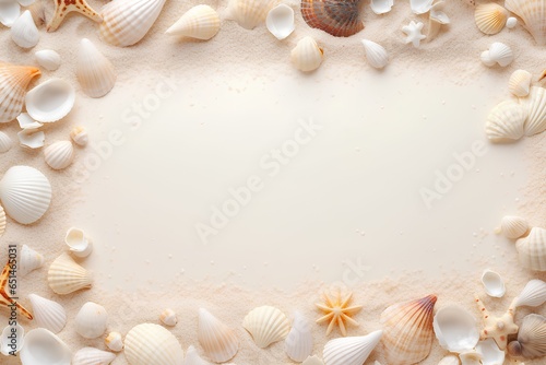 貝殻と砂のフレーム（3Dピクト） 