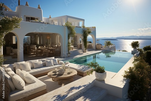Santoro Villa Mykonos: A Luxurious Haven Where Ethereal Sunsets Paint the Sky with Their Enchanting Hues, Harmoniously Blending the Timeless Beauty of Traditional Architecture with the Modern Elegance © MuhammadHamad