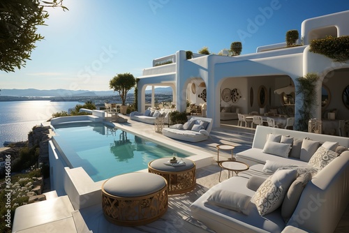 Santoro Villa Mykonos: A Luxurious Haven Where Ethereal Sunsets Paint the Sky with Their Enchanting Hues, Harmoniously Blending the Timeless Beauty of Traditional Architecture with the Modern Elegance © MuhammadHamad