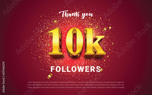 Thank you 10k follower, online social media 10k followers celebration banner vector