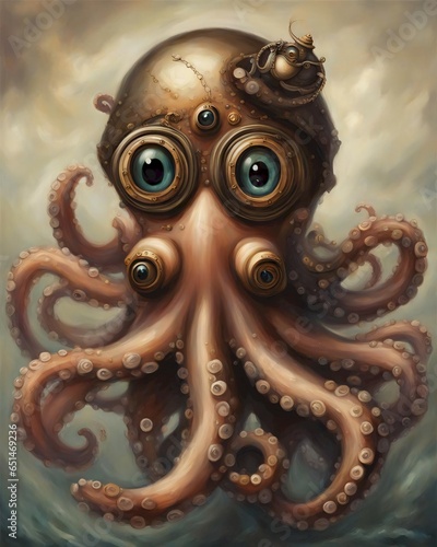 Adorable Steampunk Octopus