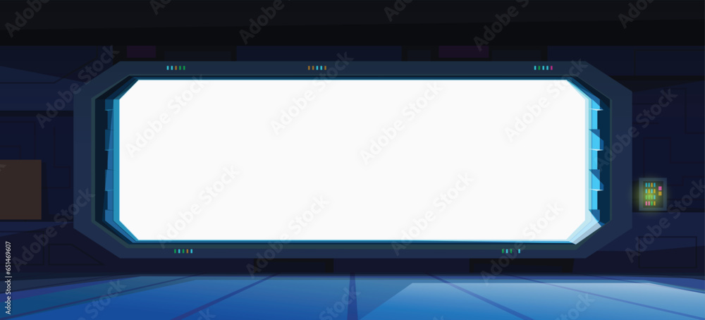 a futuristic window with front inside view