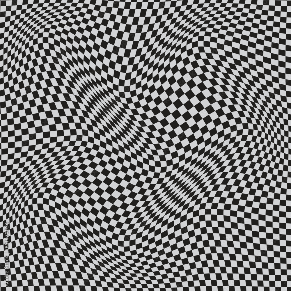 abstract geometric black grey check wave pattern art can be used wallpaper background.