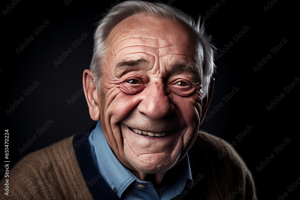 An elderly gentleman is smiling contentedly in a portrait.generative ai An elderly gentleman is smiling contentedly in a portrait.generative ai