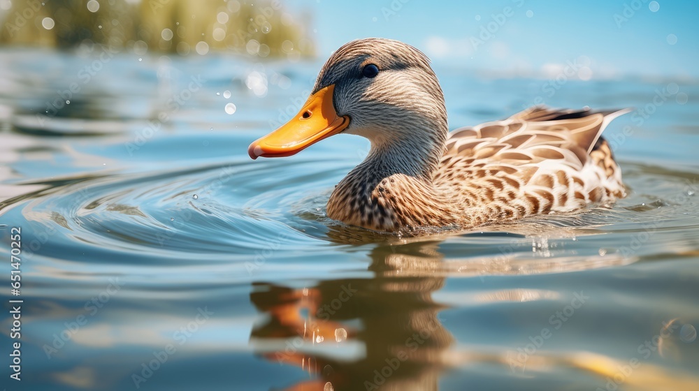 Ducks swim, AI generated Image Ducks swim, AI generated Image