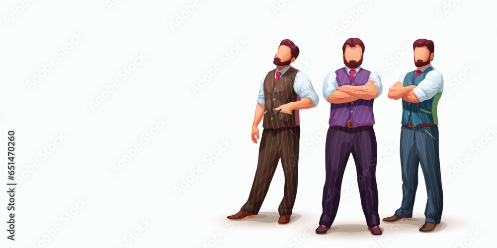 Fototapeta premium three top managers stand in confident poses