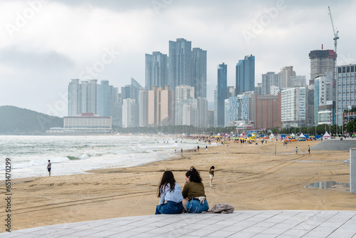 Obraz na płótnie Haeundae beach in busan, south korea w salonie
