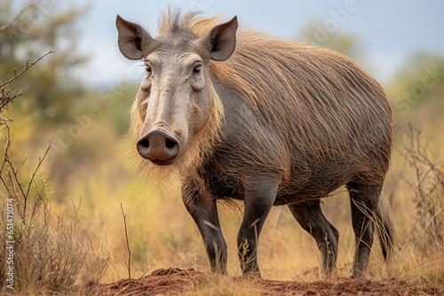 Warthog pig in the wild © Veniamin Kraskov