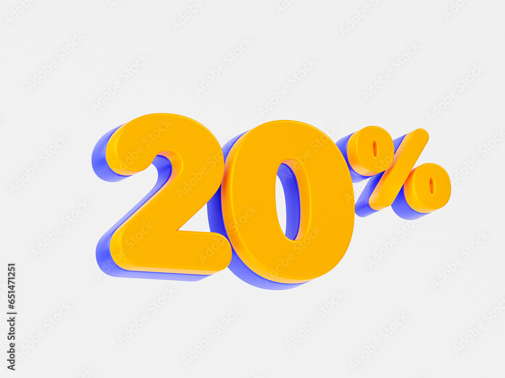 Orange and purple 20% 3D number 20 percent symbol Great discount sale banner design in 3d illustration background. Scene 3d big offer special label, tag. 3D render. Shopping offer 20 percent cash back Orange and purple 20% 3D number 20 percent symbol Great discount sale banner design in 3d illustration background. Scene 3d big offer special label, tag. 3D render. Shopping offer 20 percent cash back