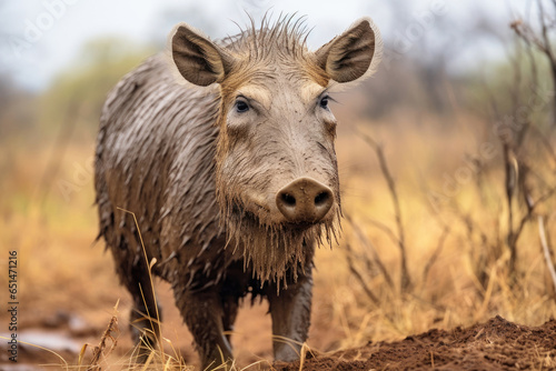 Warthog pig in the wild © Veniamin Kraskov