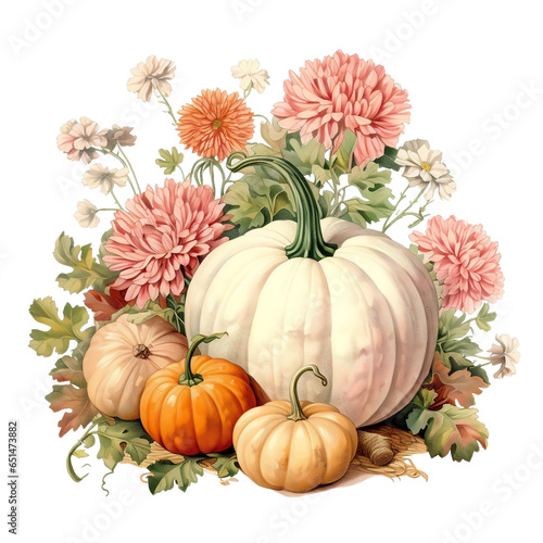 Pastel Pumpkins Patch Watercolor Clipart, Halloween Pumpkins, Fall Pumpkin Art, Pumpkin Wall Art