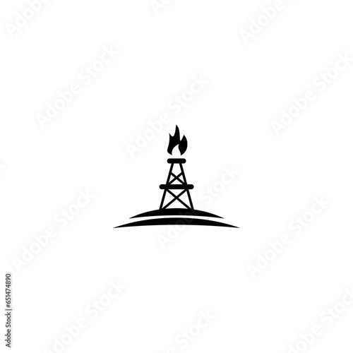 Oil Pump Derrick Logo isolated on white background © sljubisa