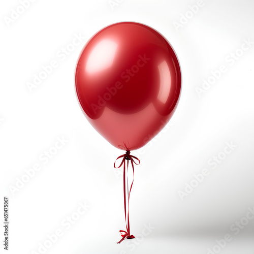 red balloon with ribbon isolated on white background. red balloon for birthday party. red balloon. party