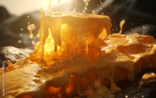 Cinematic Cheese Scene: Ultra-Realistic Riffle Effect photo