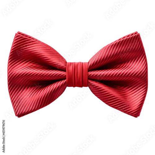 Elegant Red Bow Tie Isolated on Transparent Background