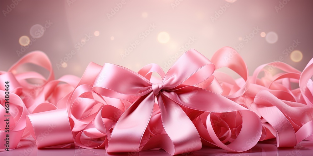 Realistic pink ribbon. Breast cancer awareness symbol Realistic pink ribbon. Breast cancer awareness symbol