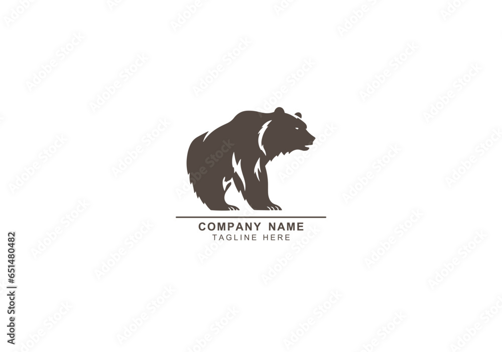 Bear logo sign icon vector pictogram illustration isolated - obrazy, fototapety, plakaty 