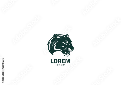 Dark green panther illustration animal logo icon vector