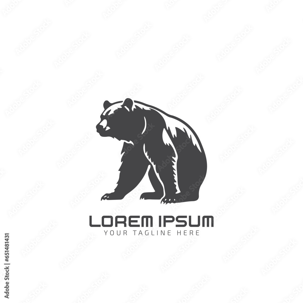 Graphic illustration of bear logo icon vector silhouette