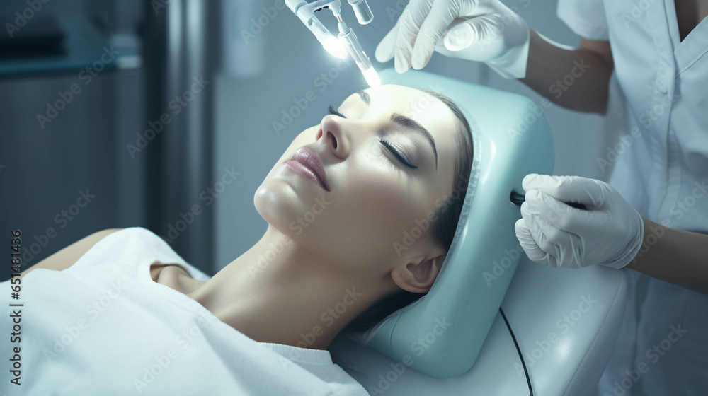 Closeup of dermatologist working. Generative AI. Closeup of dermatologist working. Generative AI.