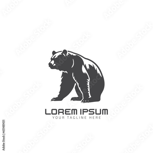 Graphic illustration of bear logo icon vector silhouette