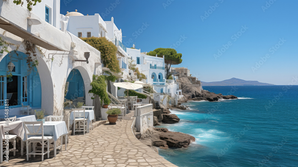 Fototapeta premium unique and charming village on the ocean created with Generative AI technology