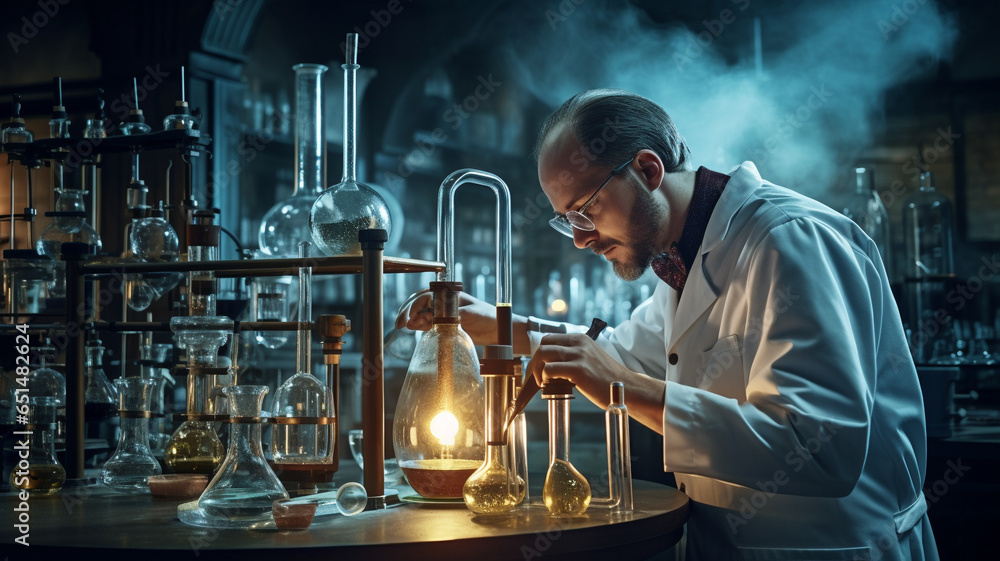 Scientist in laboratory testing. Scientist in laboratory testing.