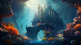 Surreal Underwater City: Flying Fish and Coral Skyscrapers