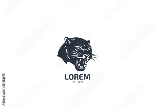 Portrait of a tiger head or black panther logo vector icon